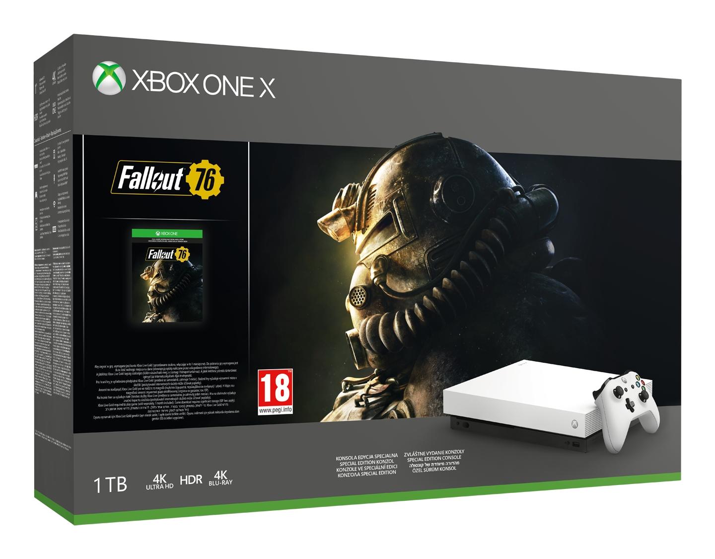 Xbox One X Edycja Specjalna Robot White Fallout 76 + 2 pady