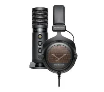 Słuchawki przewodowe z mikrofonem Beyerdynamic TYGR 300R + mikrofon FOX USB Nauszne Czarny