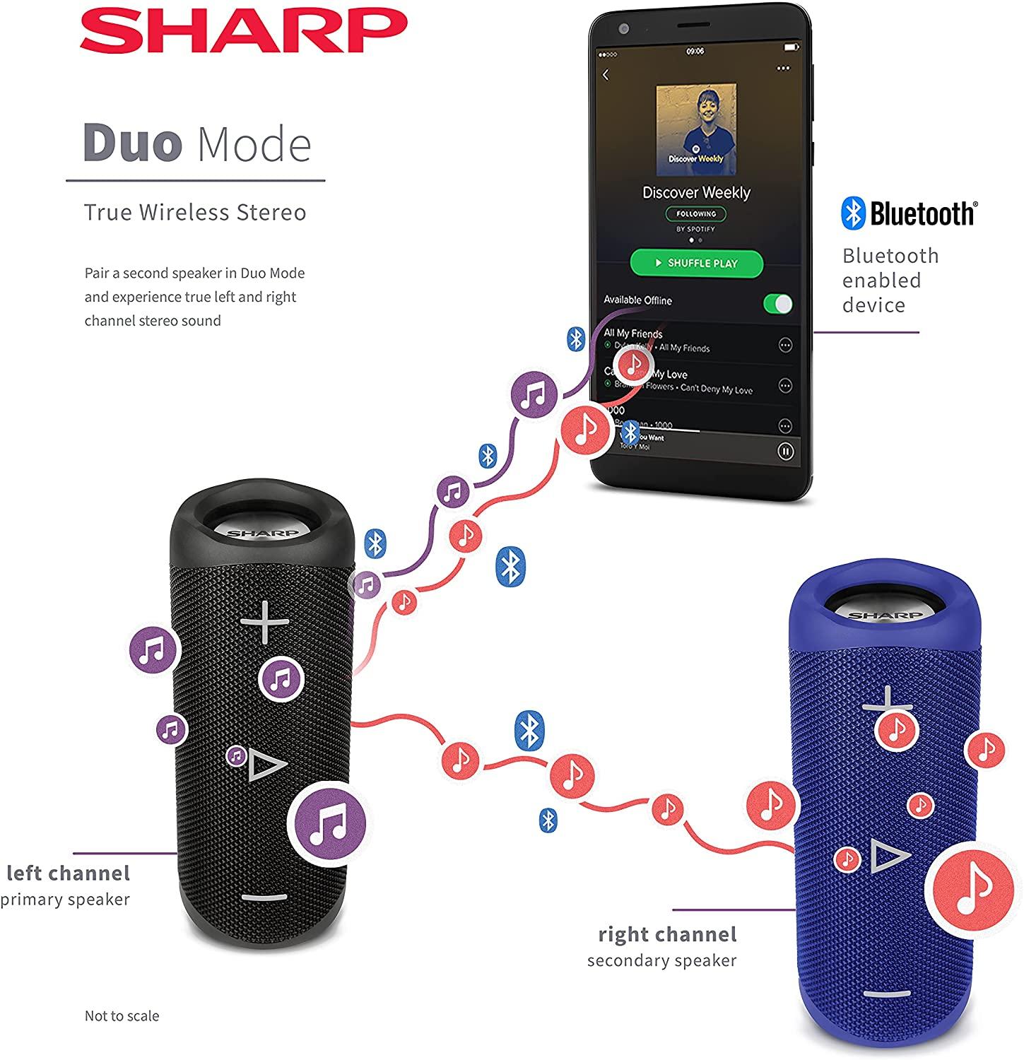 Głośnik Bluetooth Sharp GX-BT280 - 20W - czerwony