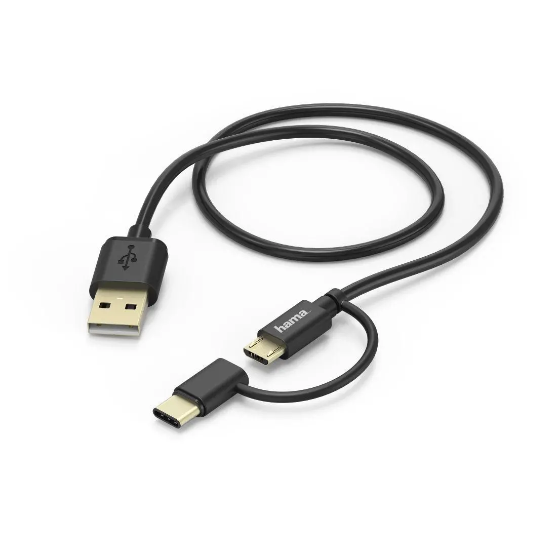 Kabel Hama 00178327 microUSB USB-C do USB 1m Czarny