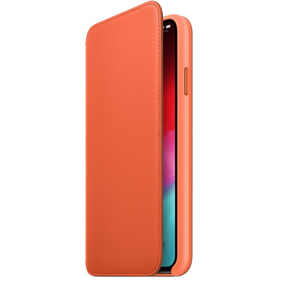 Apple Leather Folio Case iPhone Xs Max MVFU2ZM/A (oranż)