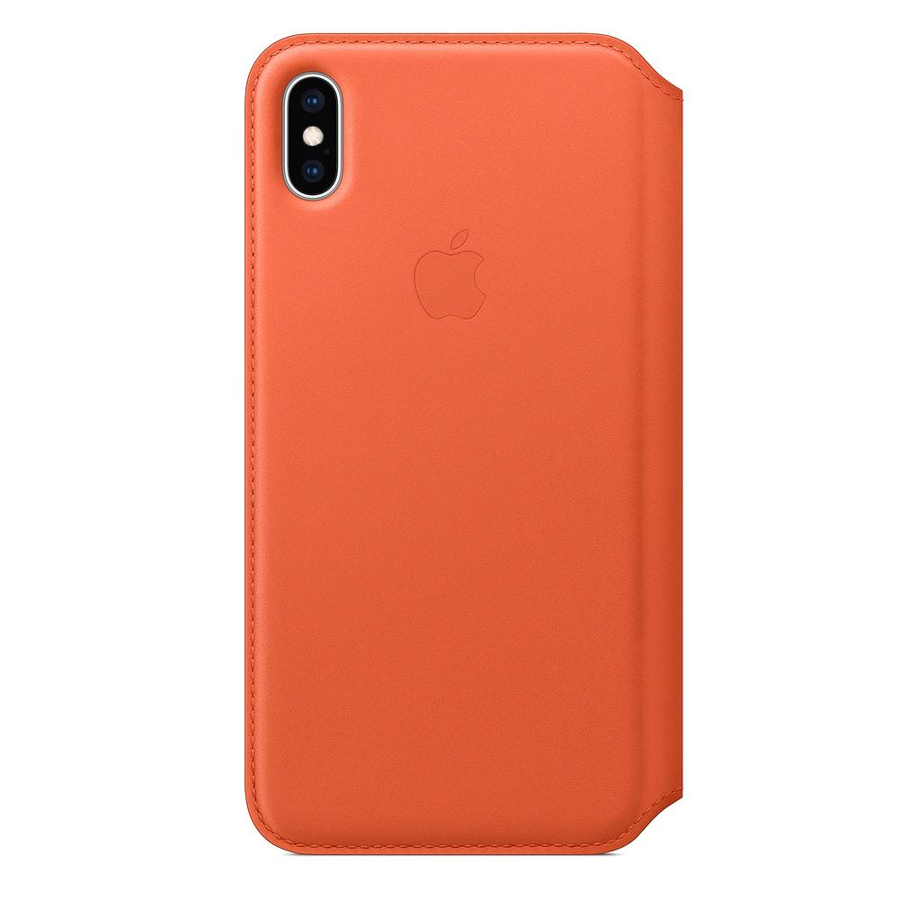 Apple Leather Folio Case iPhone Xs Max MVFU2ZM/A (oranż)