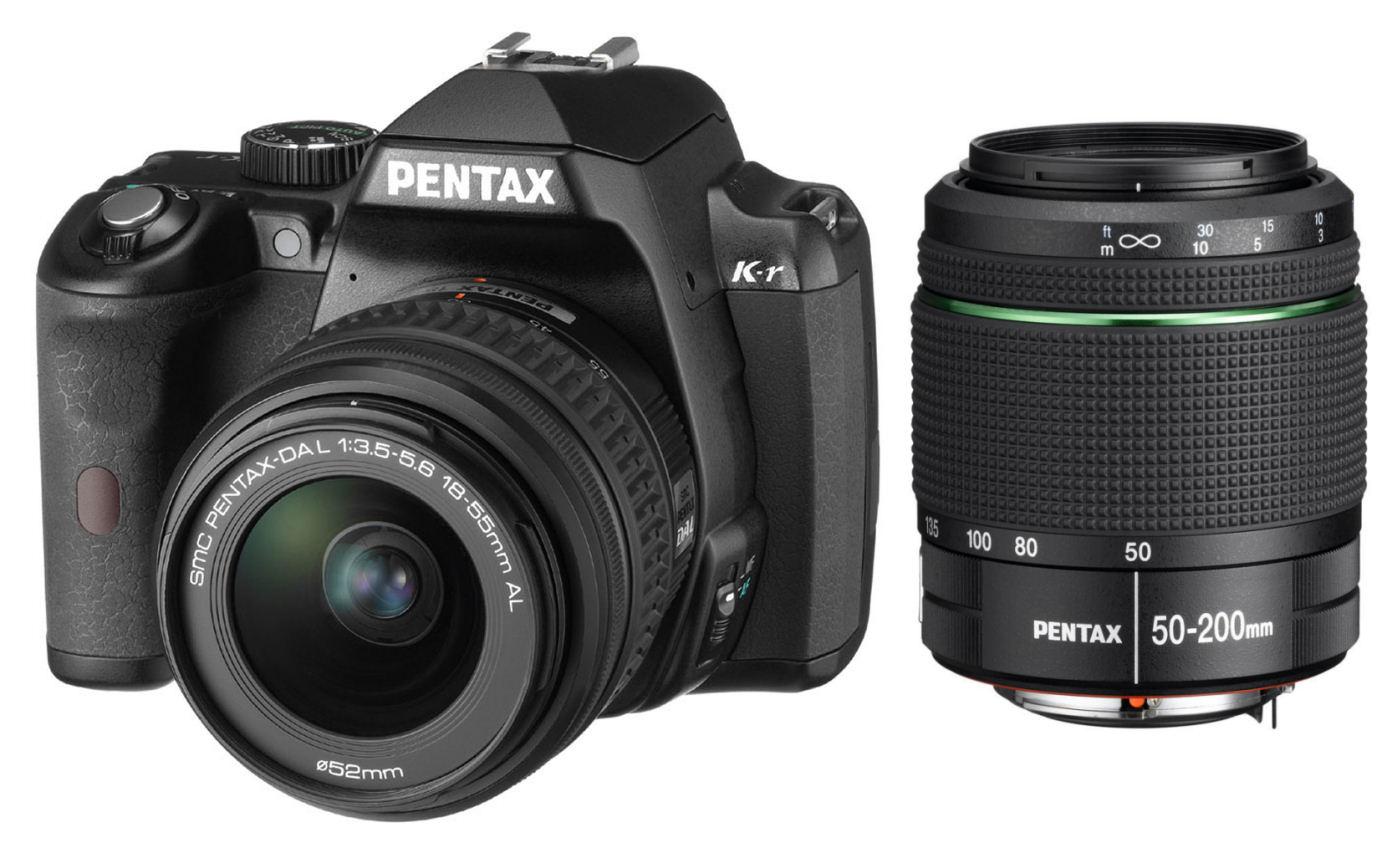Lustrzanka Pentax K-r + DAL 18-55 mm + DAL 50-200 mm (czarny)