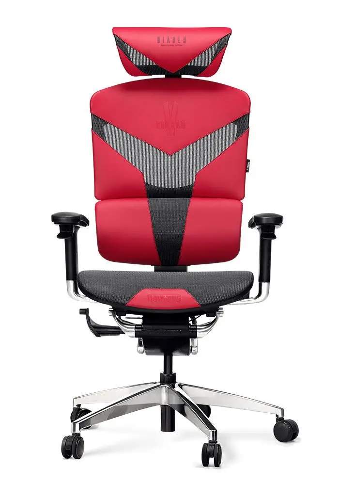 Fotel Diablo Chairs V-Dynamic Normal Size Biurowy do 150kg Tkanina Karmazynowy