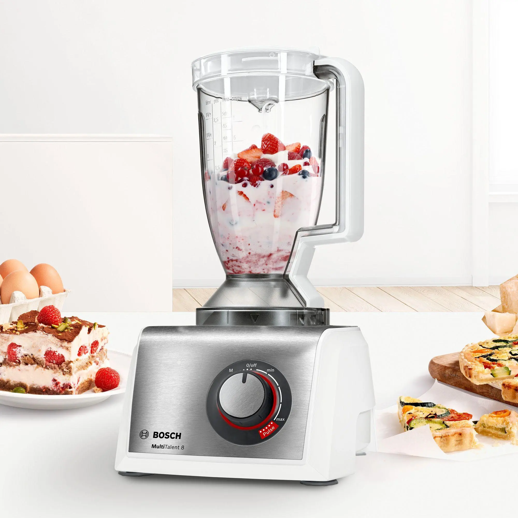 Robot kuchenny Bosch MultiTalent 8 MC812S844 1250W Minimalakser Wyciskarka do cytrusów Blender kielichowy
