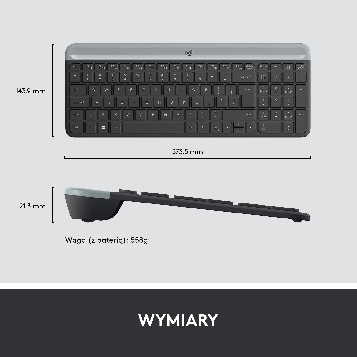 Zestaw Logitech MK470 Czarno-szary
