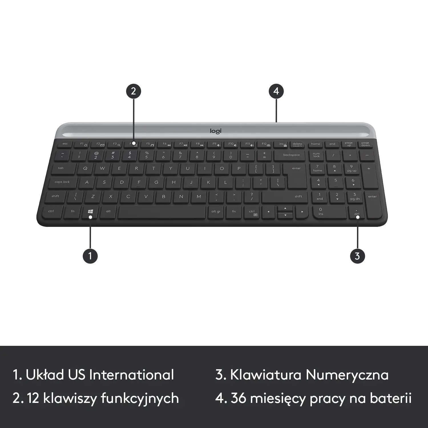 Zestaw Logitech MK470 Czarno-szary