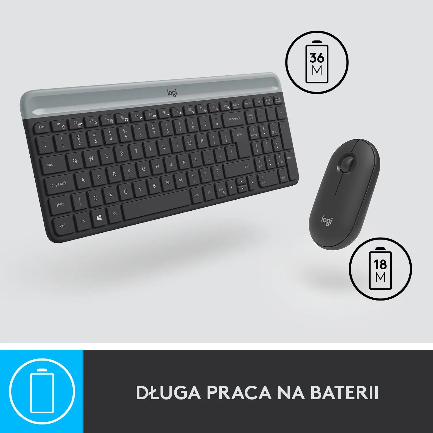 Zestaw Logitech MK470 Czarno-szary