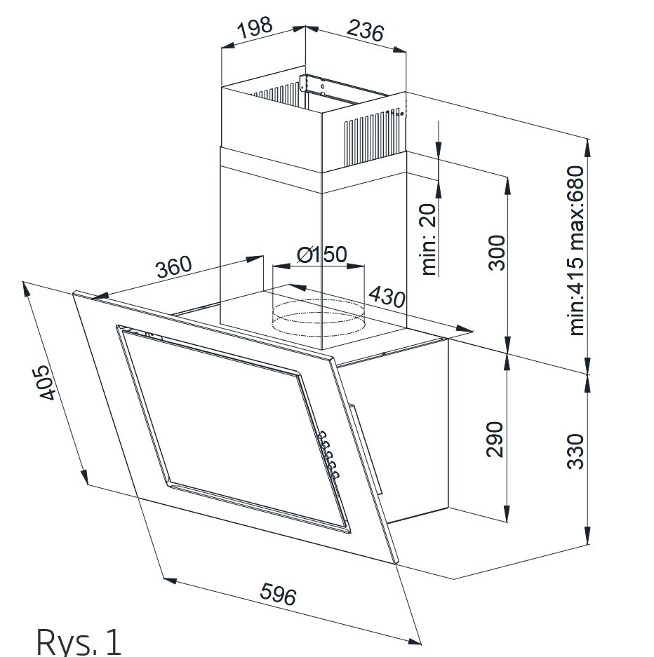 Okap Beko HCA62420B Czarny