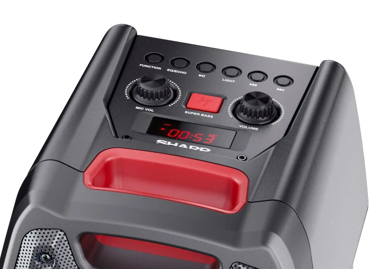 Power Audio Sharp PS-929 180W Bluetooth Mikrofon Karaoke Czarny