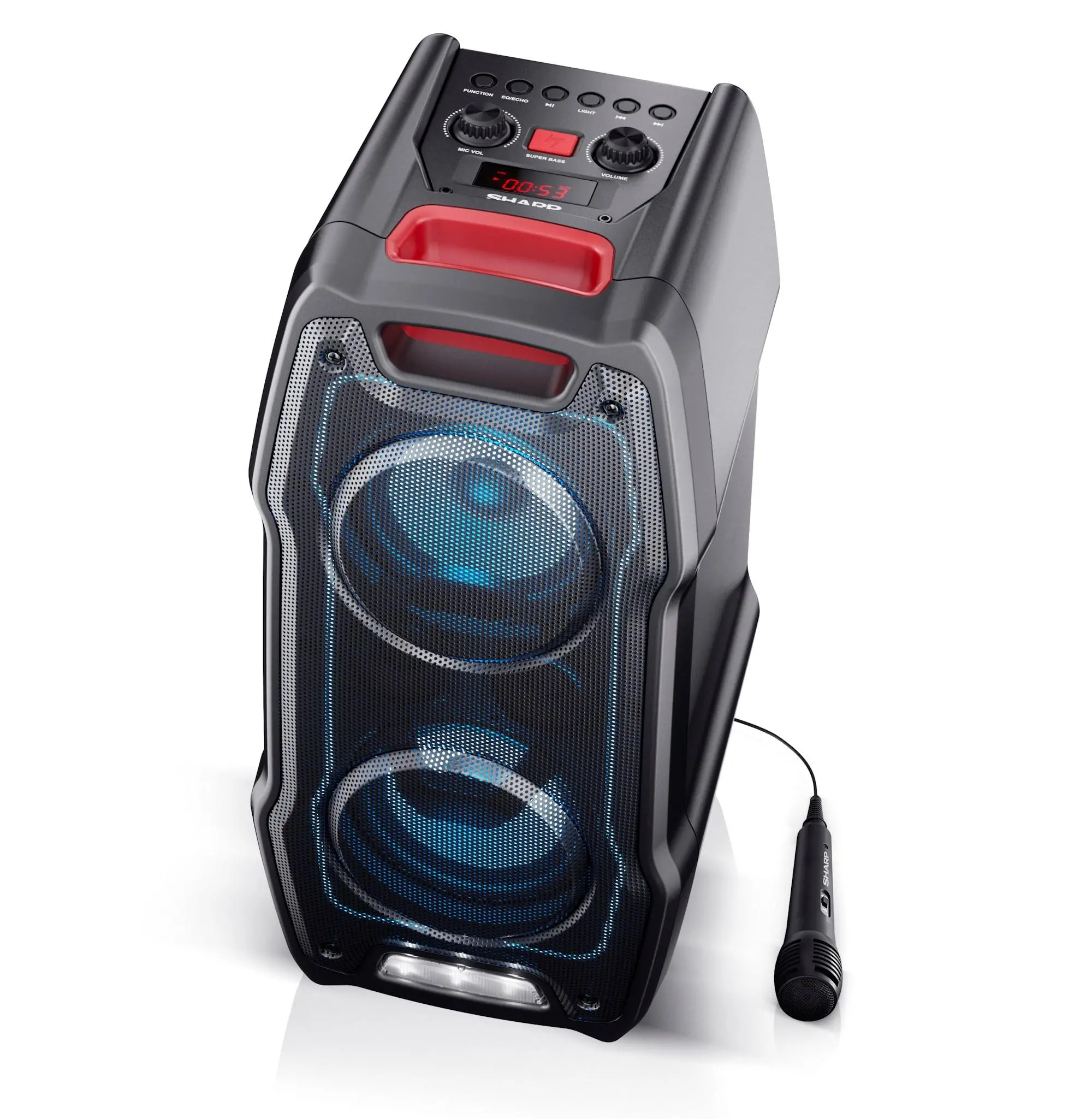 Power Audio Sharp PS-929 180W Bluetooth Mikrofon Karaoke Czarny