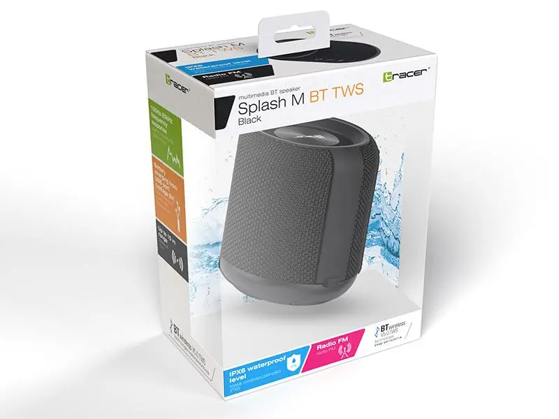 Głośnik Bluetooth Tracer Splash M 10W Radio FM Czarny
