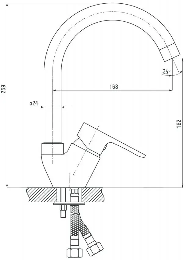 Bateria Deante Chaber BGC 062M Chrom Mosiądz