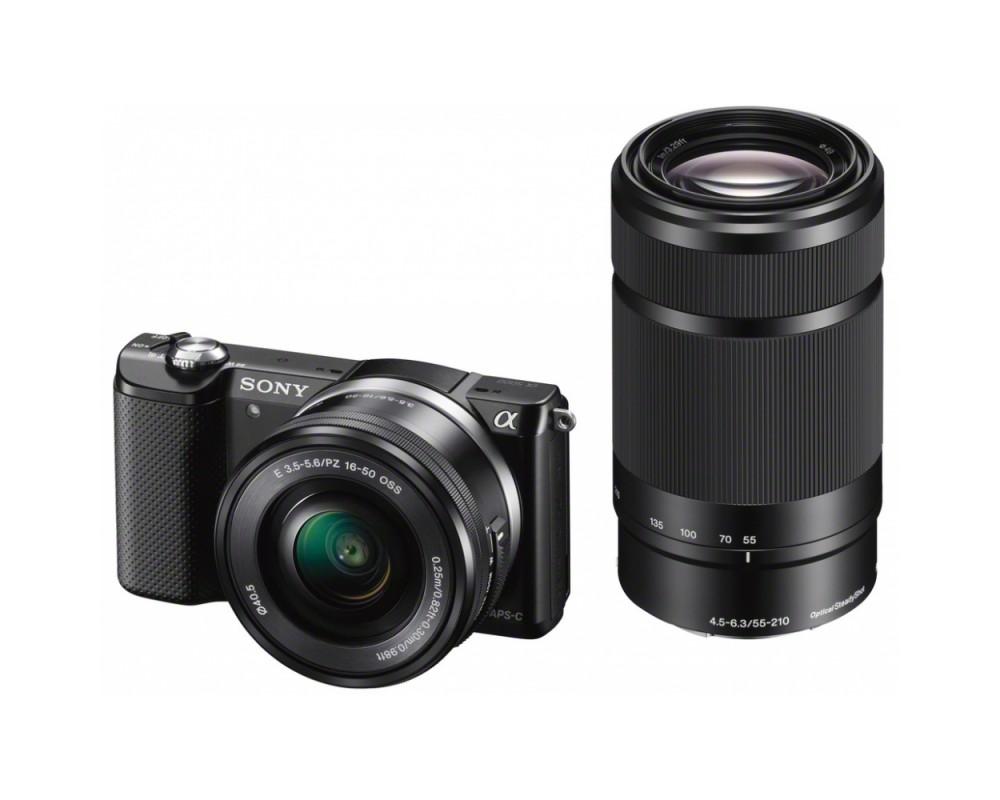 Sony Alpha a5000 (ILCE-5000Y) + 16-50 mm + 55-210 mm (czarny)