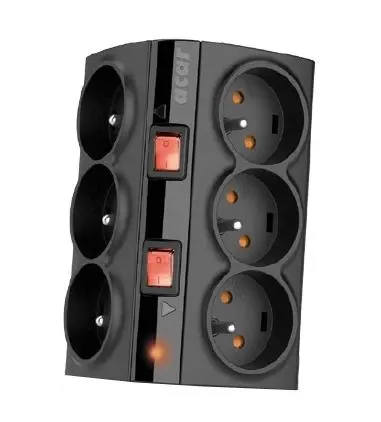 Listwa Acar SMART 6 gniazd 3m Czarny