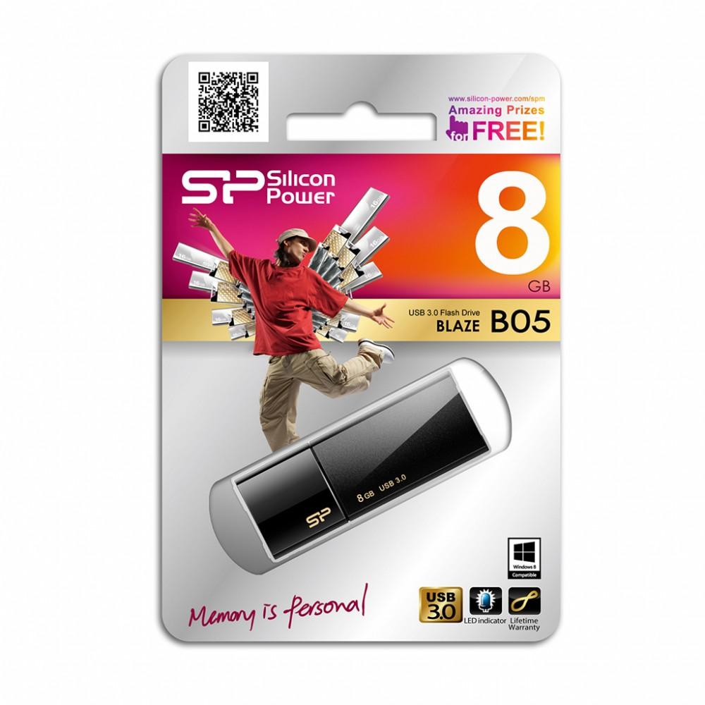 PenDrive Silicon Power Blaze B05 8GB USB 3.0 (czarny)