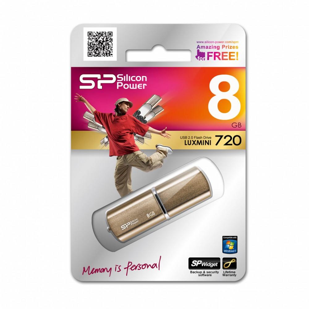 PenDrive Silicon Power LuxMiniI 720 8GB USB 2.0 (brązowy)