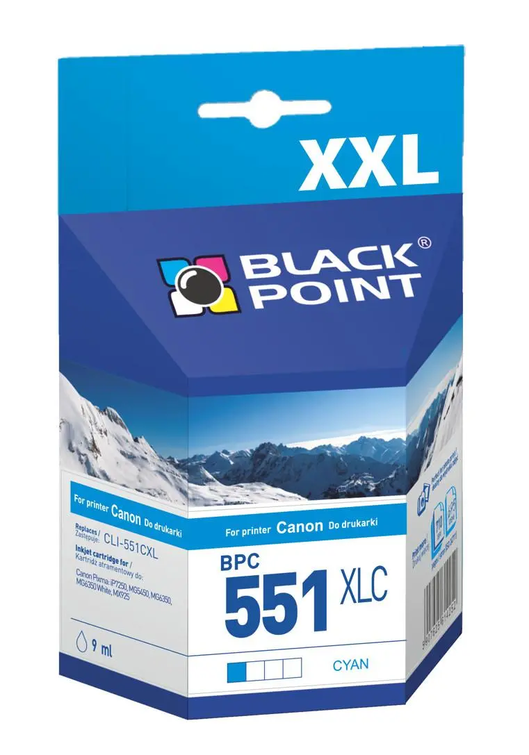 Tusz Black Point BPC551XLC (zamiennik CLI-551C XL) Błękitny 9 ml