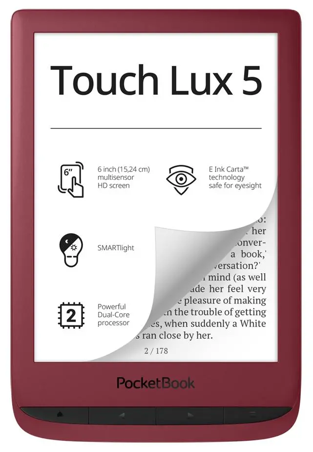 Czytnik E-booków Pocketbook Touch Lux 5 6" 8GB WiFi Bordowy