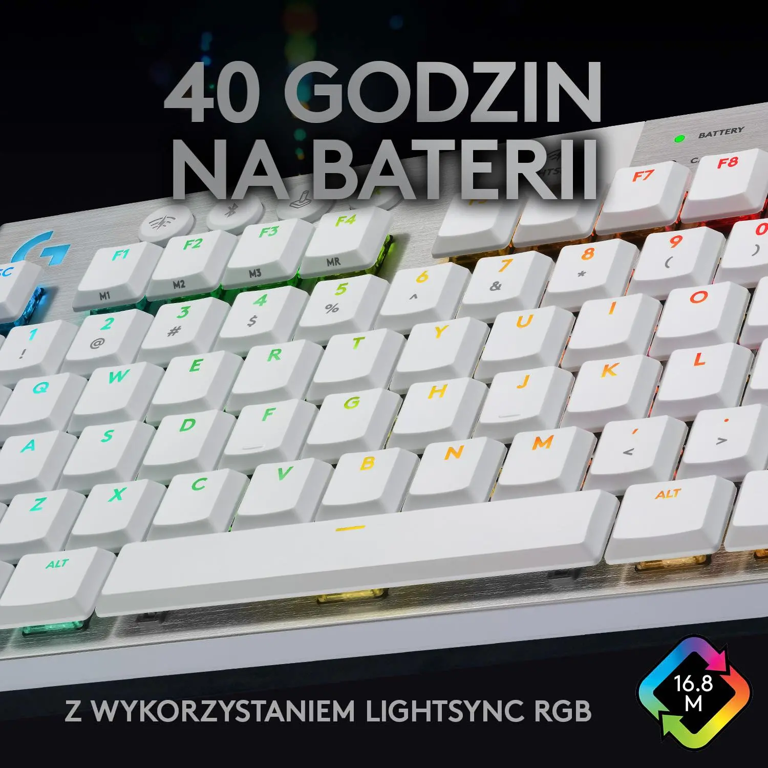 Klawiatura mechaniczna Logitech G915 TKL LIGHTSPEED Tactile GL Tactile Brown  Biały
