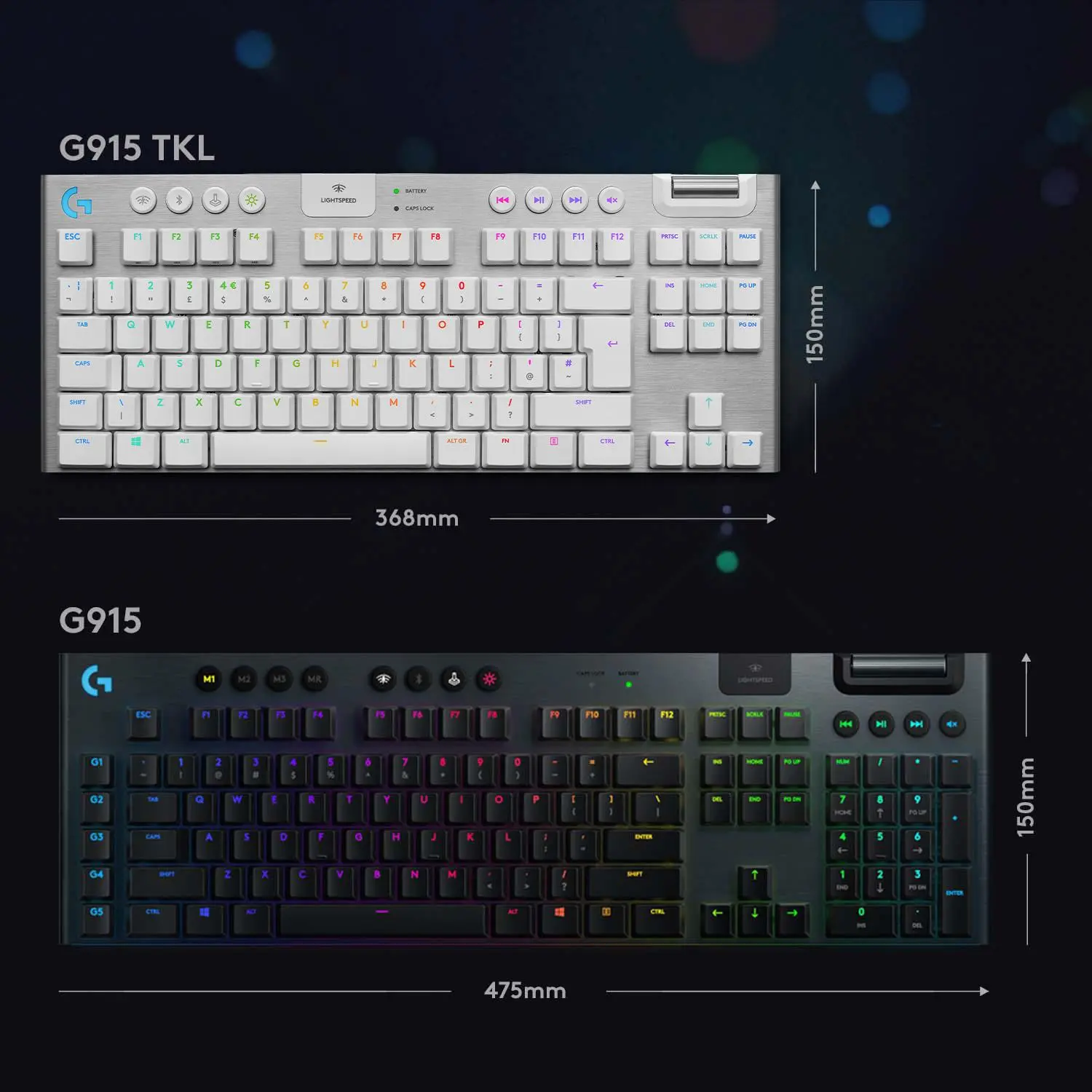 Klawiatura mechaniczna Logitech G915 TKL LIGHTSPEED Tactile GL Tactile Brown  Biały