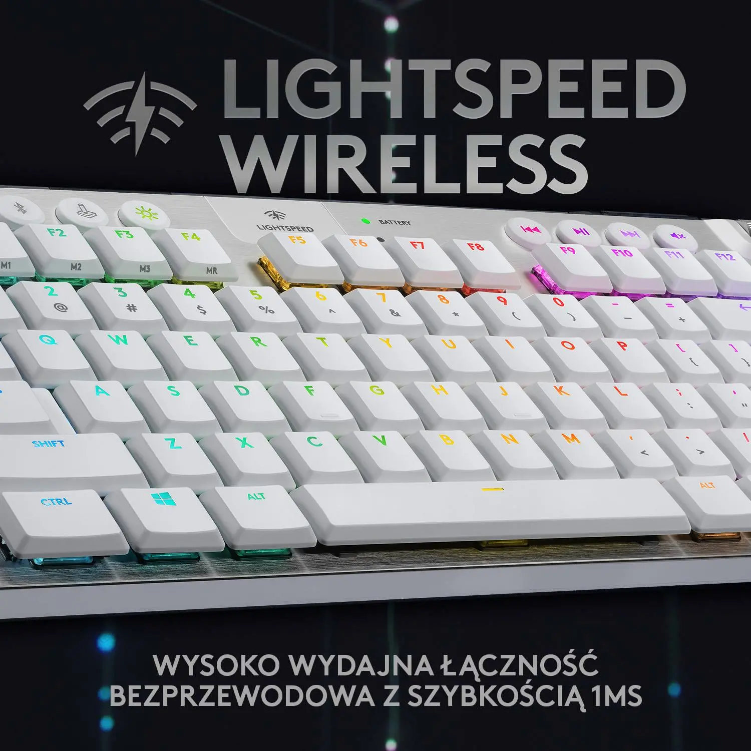 Klawiatura mechaniczna Logitech G915 TKL LIGHTSPEED Tactile GL Tactile Brown  Biały
