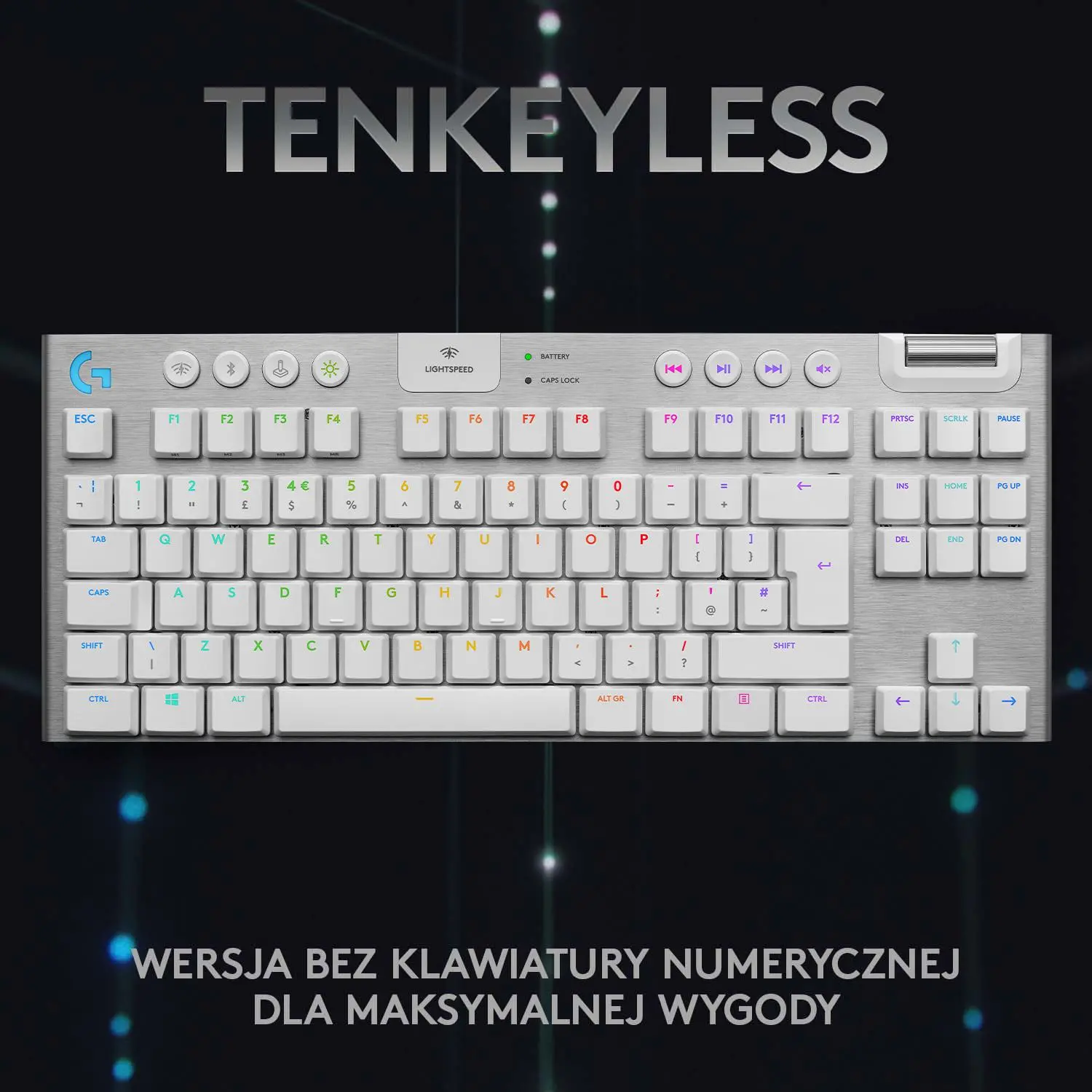 Klawiatura mechaniczna Logitech G915 TKL LIGHTSPEED Tactile GL Tactile Brown  Biały