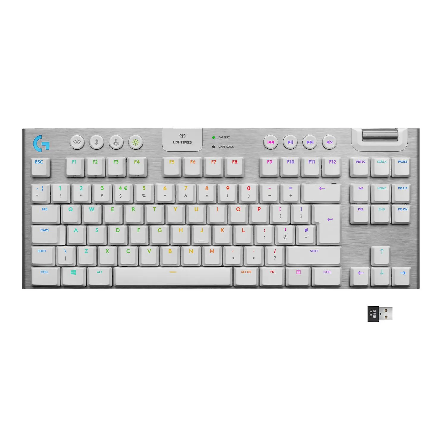 Klawiatura mechaniczna Logitech G915 TKL LIGHTSPEED Tactile GL Tactile Brown  Biały
