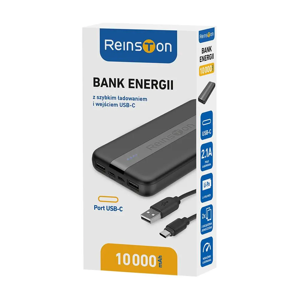 Powerbank Reinston EPB025 10000mAh Czarny