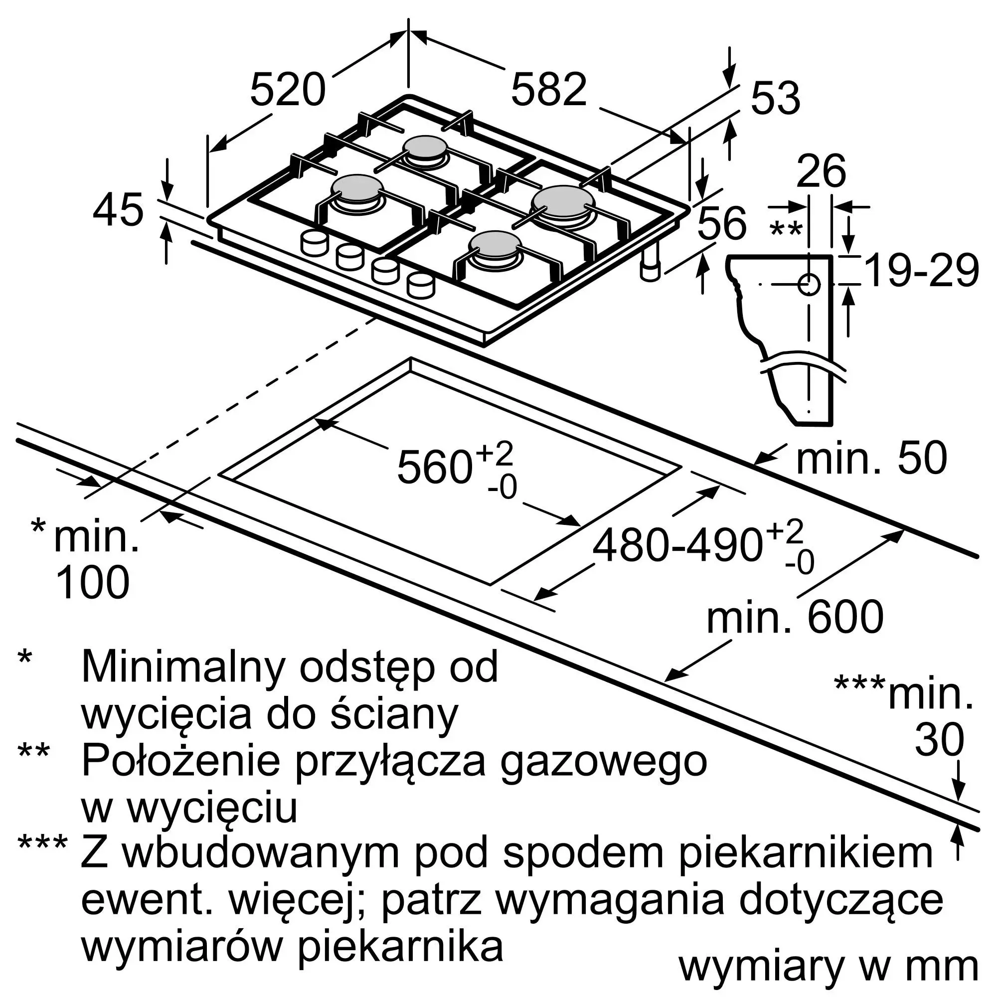 Płyta gazowa Siemens iQ300 EG6B5PB90 58,2cm