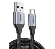 UGREEN Niklowany USB-C QC3,0 0,25m z aluminiową wtyczką Czarny