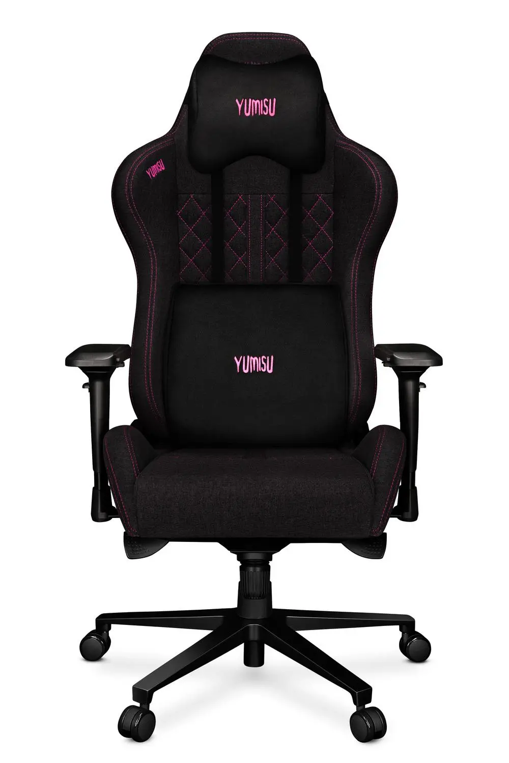 Fotel Yumisu 2050 Tkanina Biurowy do 150kg Tkanina Czarno-różowy