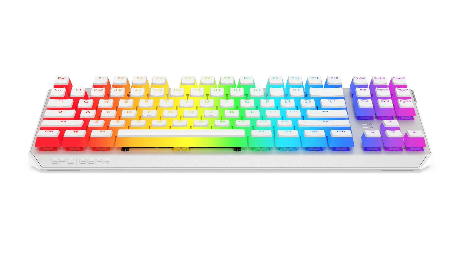 Klawiatura mechaniczna SPC Gear GK630K Onyx White Tournament Kailh Red RGB Biały