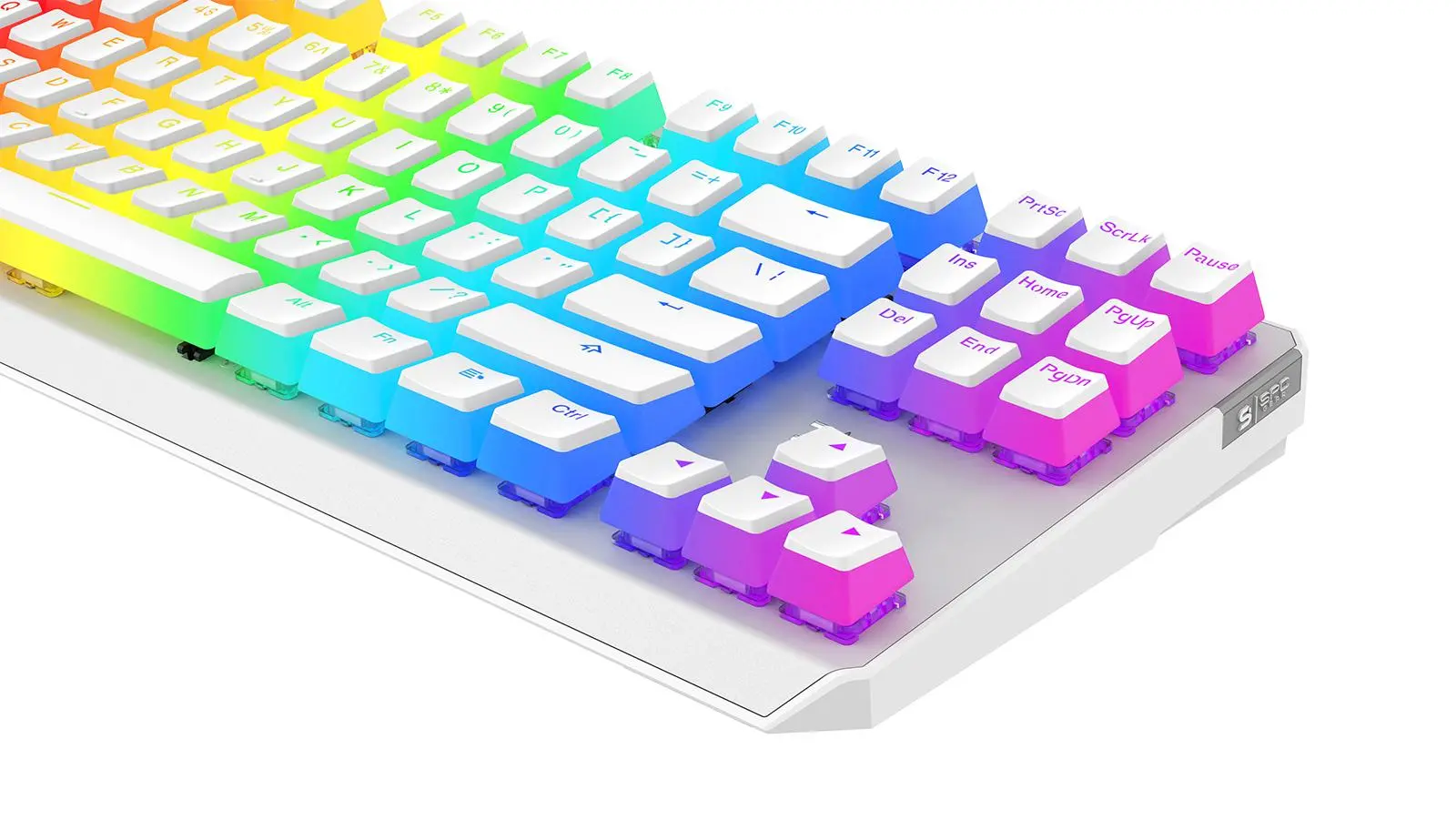 Klawiatura mechaniczna SPC Gear GK630K Onyx White Tournament Kailh Red RGB Biały