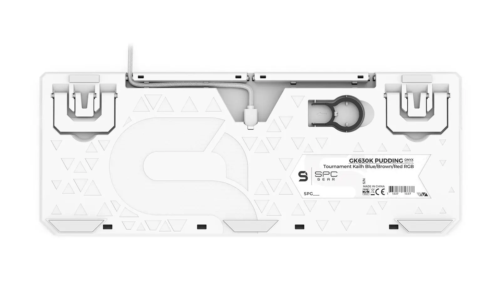 Klawiatura mechaniczna SPC Gear GK630K Onyx White Tournament Kailh Red RGB Biały