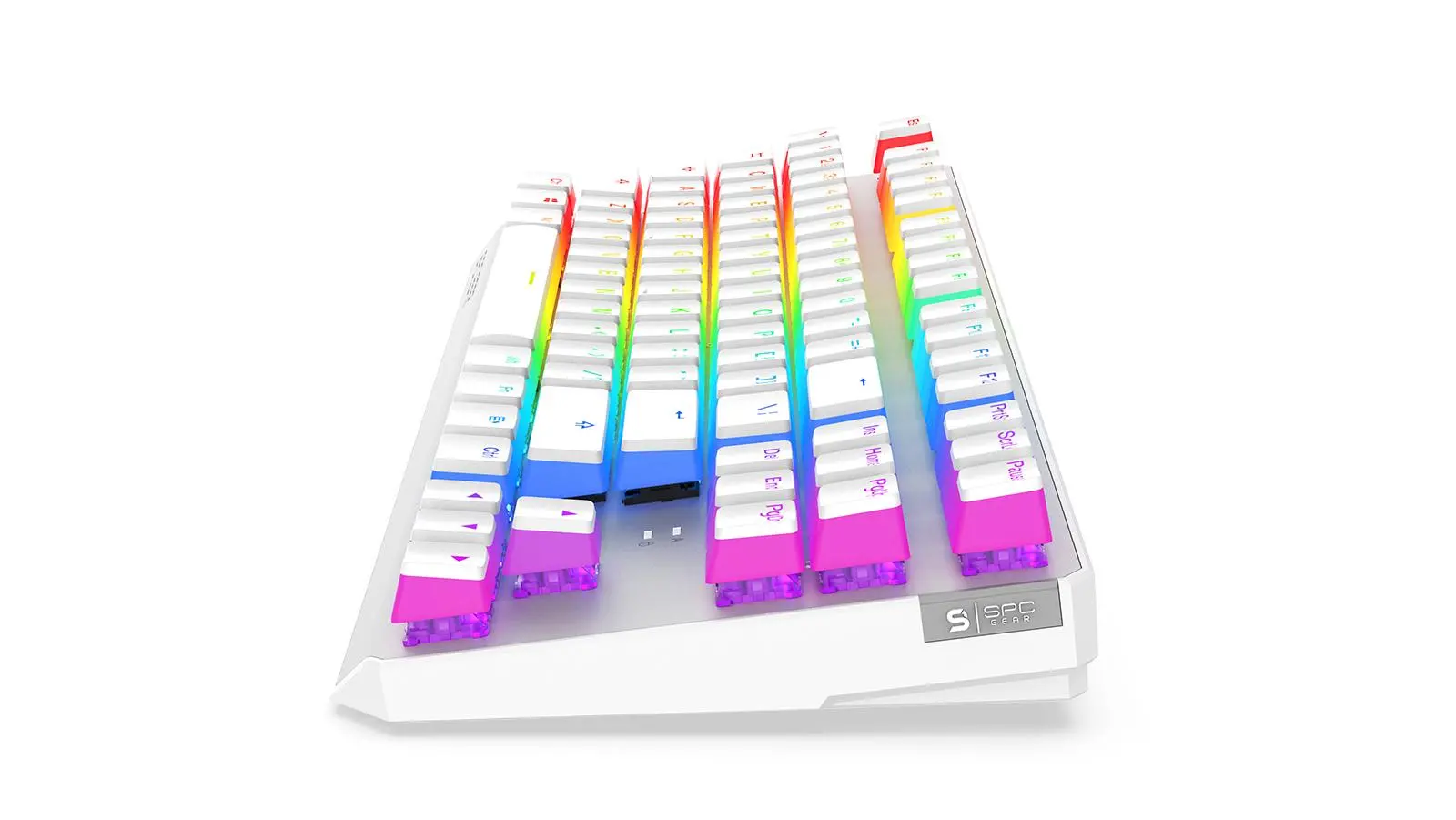 Klawiatura mechaniczna SPC Gear GK630K Onyx White Tournament Kailh Red RGB Biały