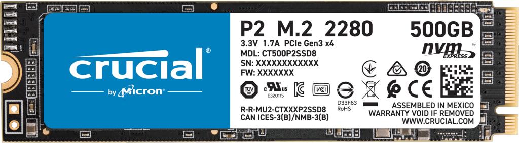 Dysk SSD Crucial P2 500GB M.2 PCIe NVMe