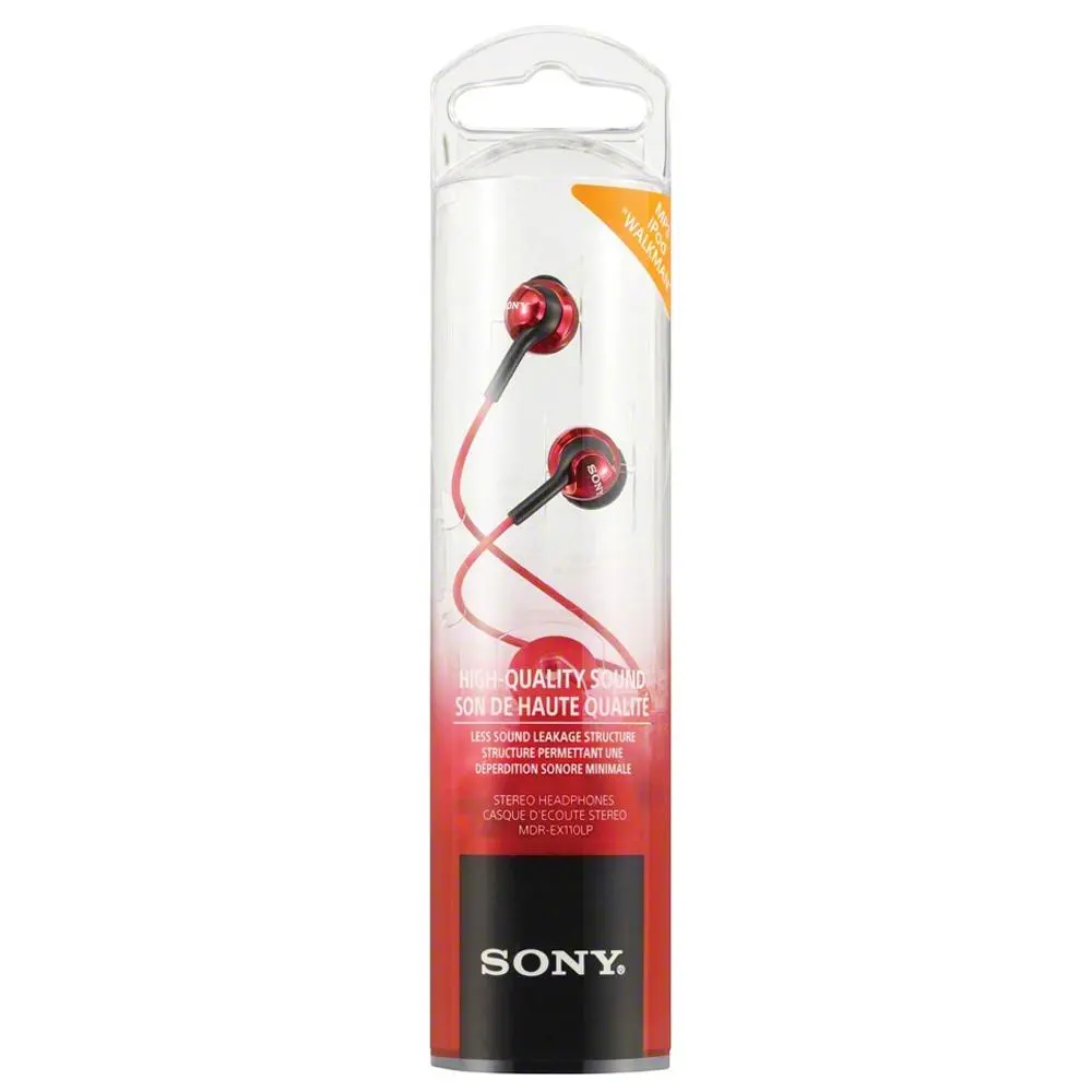 Słuchawki przewodowe Sony MDR-EX110LP Dokanałowe Czerwony