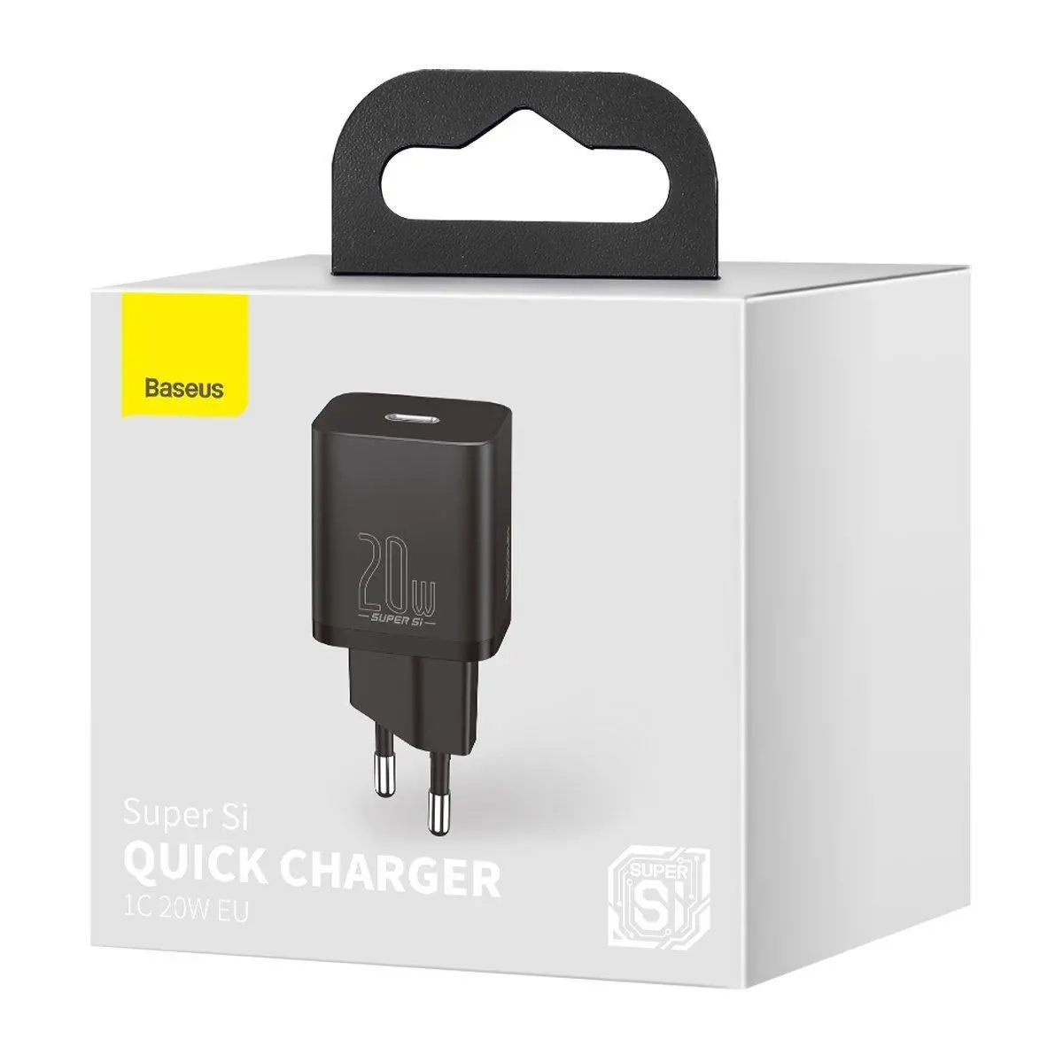 Ładowarka sieciowa Baseus TZCCSUP-B01 Super Si Quick Charger 1C PD 20W USB-C + kabel USB-C do Lightning 1m Czarny