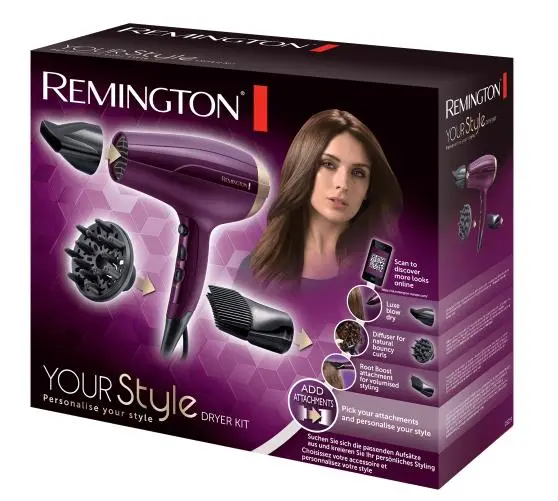 Suszarka do włosów Remington Your Style D5219 Jonizacja Dyfuzor Zimny nawiew 2300W 2 prędkości 3 temperatury