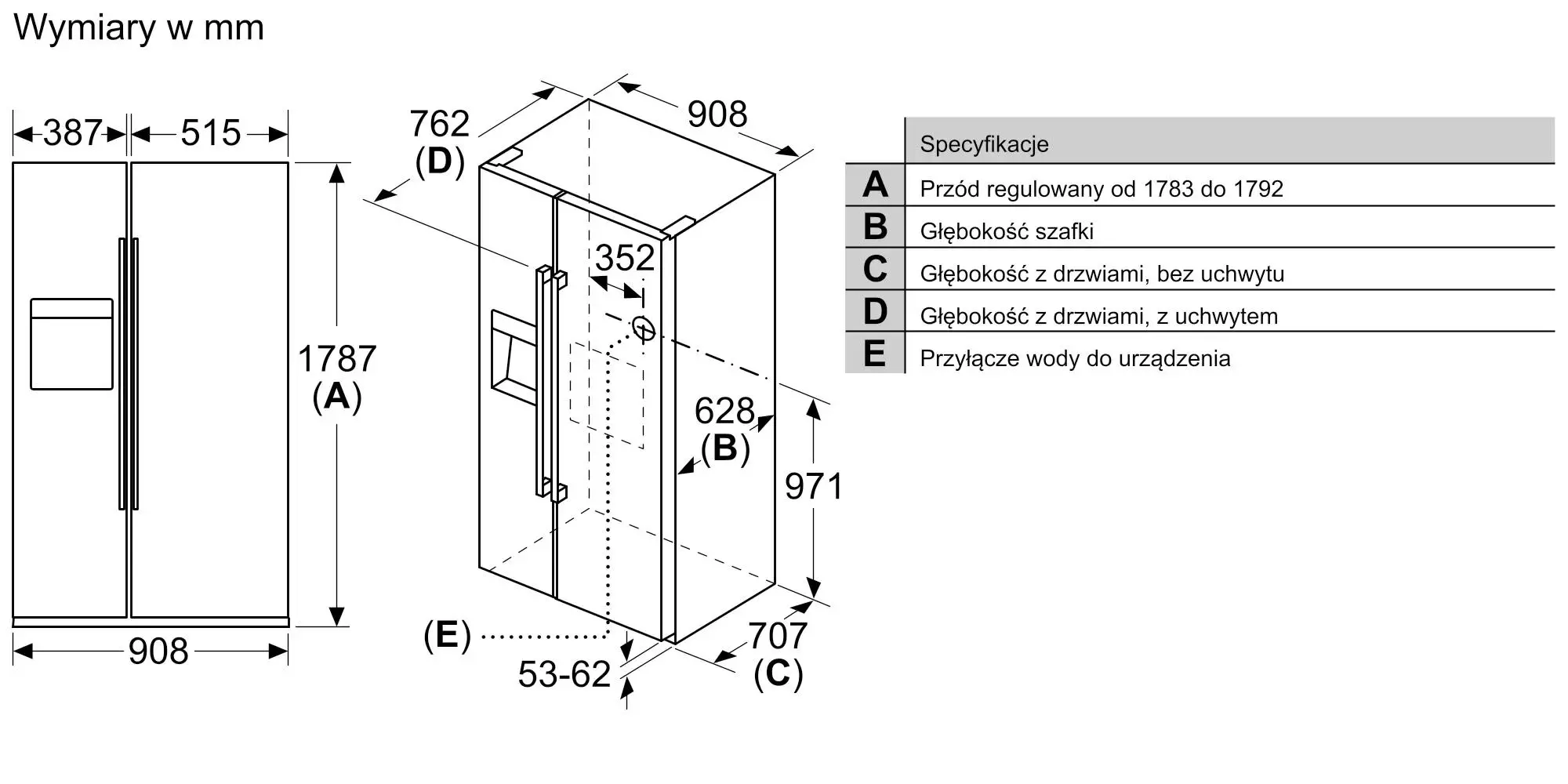 Lodówka Siemens iQ500 KA93GAIEP Pełny No Frost 178,7cm Dystrybutor wody Srebrny