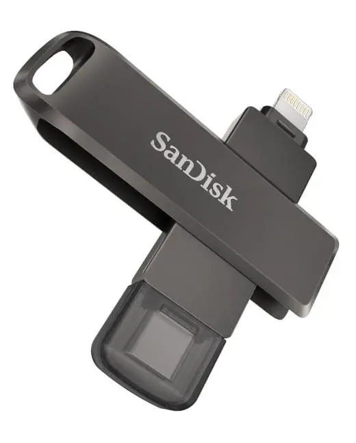 PenDrive SanDisk iXpand Luxe 64GB USB Typ C / Lightning Srebrno-czarny