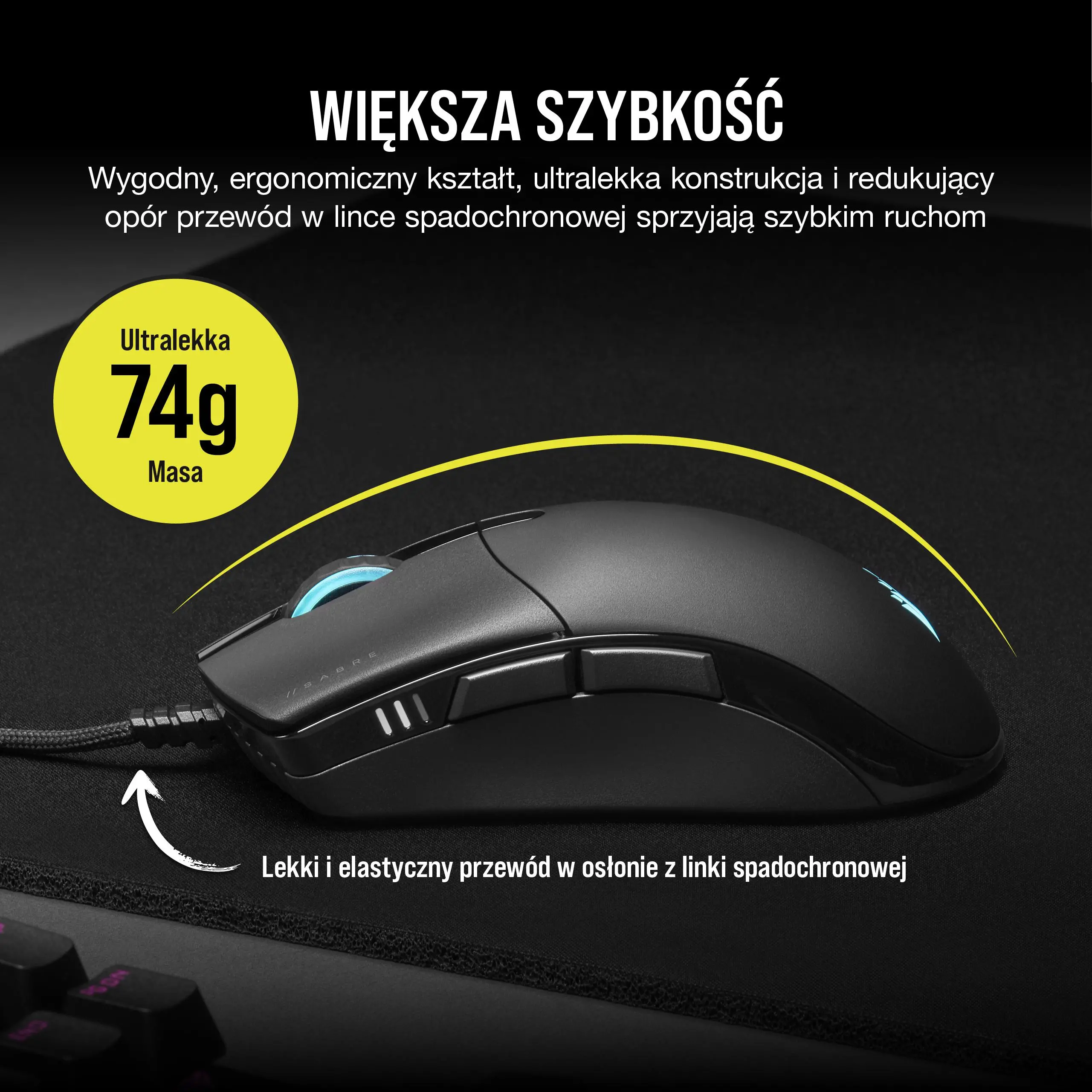 Myszka gamingowa Corsair Sabre Pro RGB Champion Series Czarny