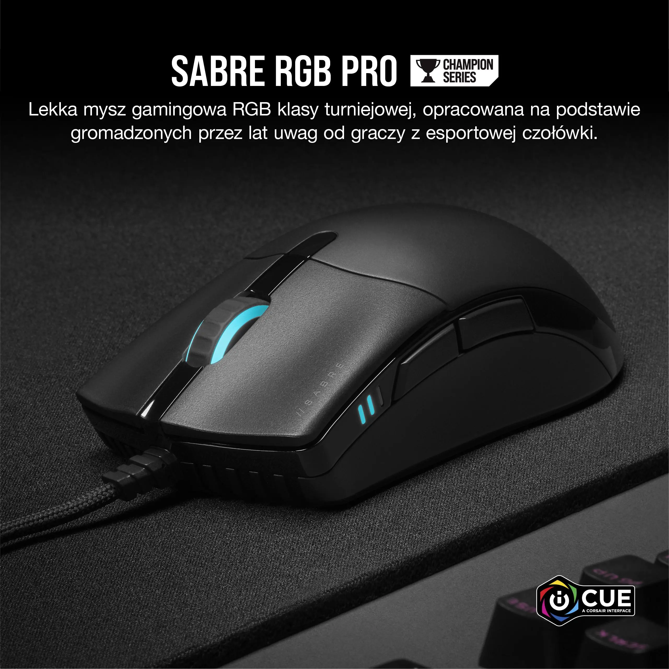 Myszka gamingowa Corsair Sabre Pro RGB Champion Series Czarny