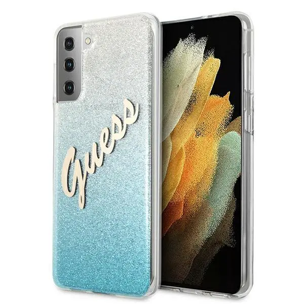 Etui Guess Glitter Gradient do Samsung Galaxy S21+ Niebieski