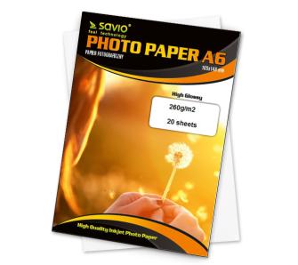 papier fotograficzny Savio PA-17 A6 20 arkuszy