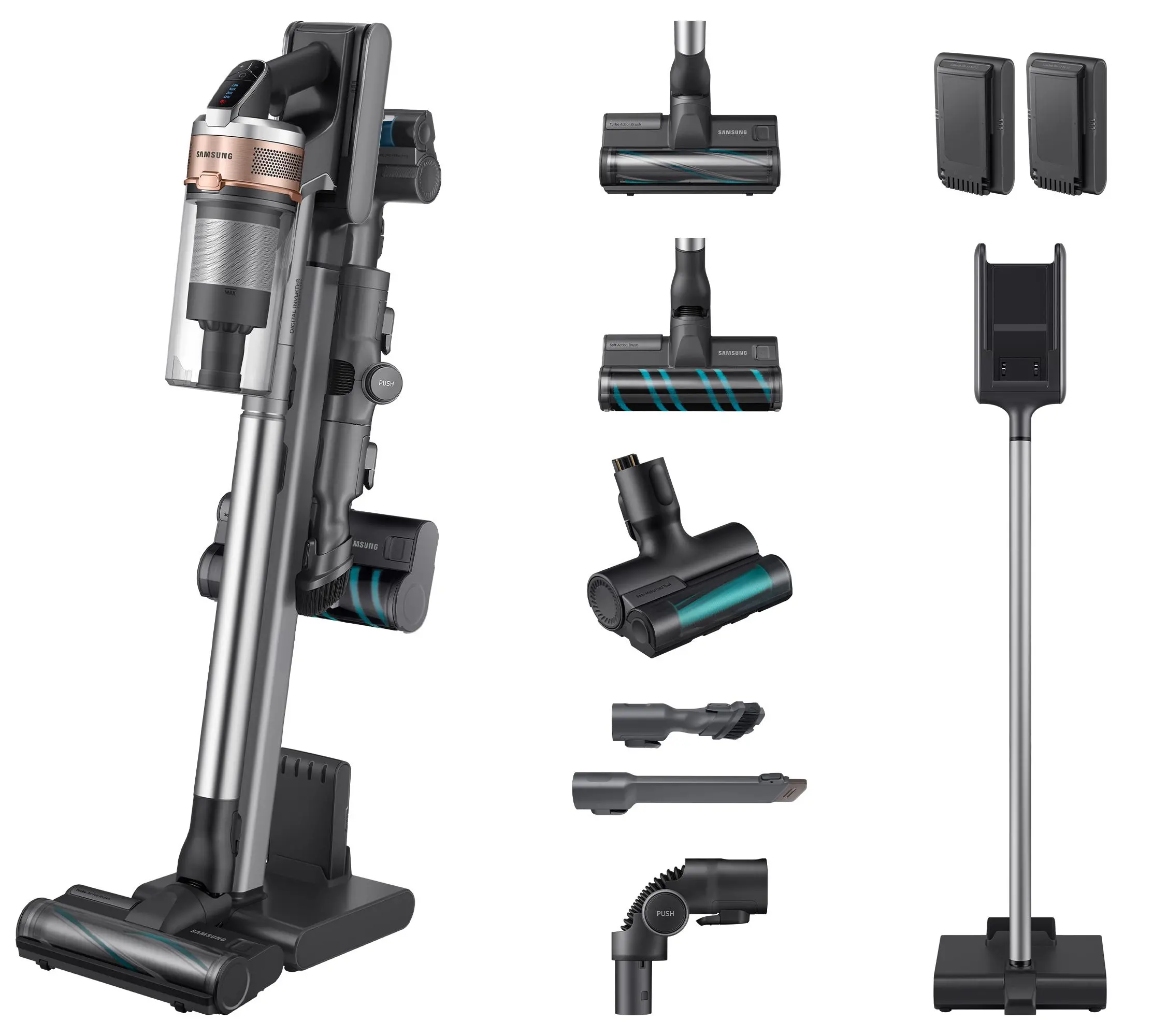 Odkurzacz bezprzewodowy Samsung Jet 90 complete extra VS20R9076T7/GE 120min Wymienny akumulator Mini elektroszczotka