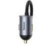 Ładowarka samochodowa Baseus CCBT-A0G Share Together z przedłużaczem 2x USB 2x USB-C 120W Szary