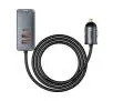 Ładowarka samochodowa Baseus CCBT-A0G Share Together z przedłużaczem 2x USB 2x USB-C 120W Szary