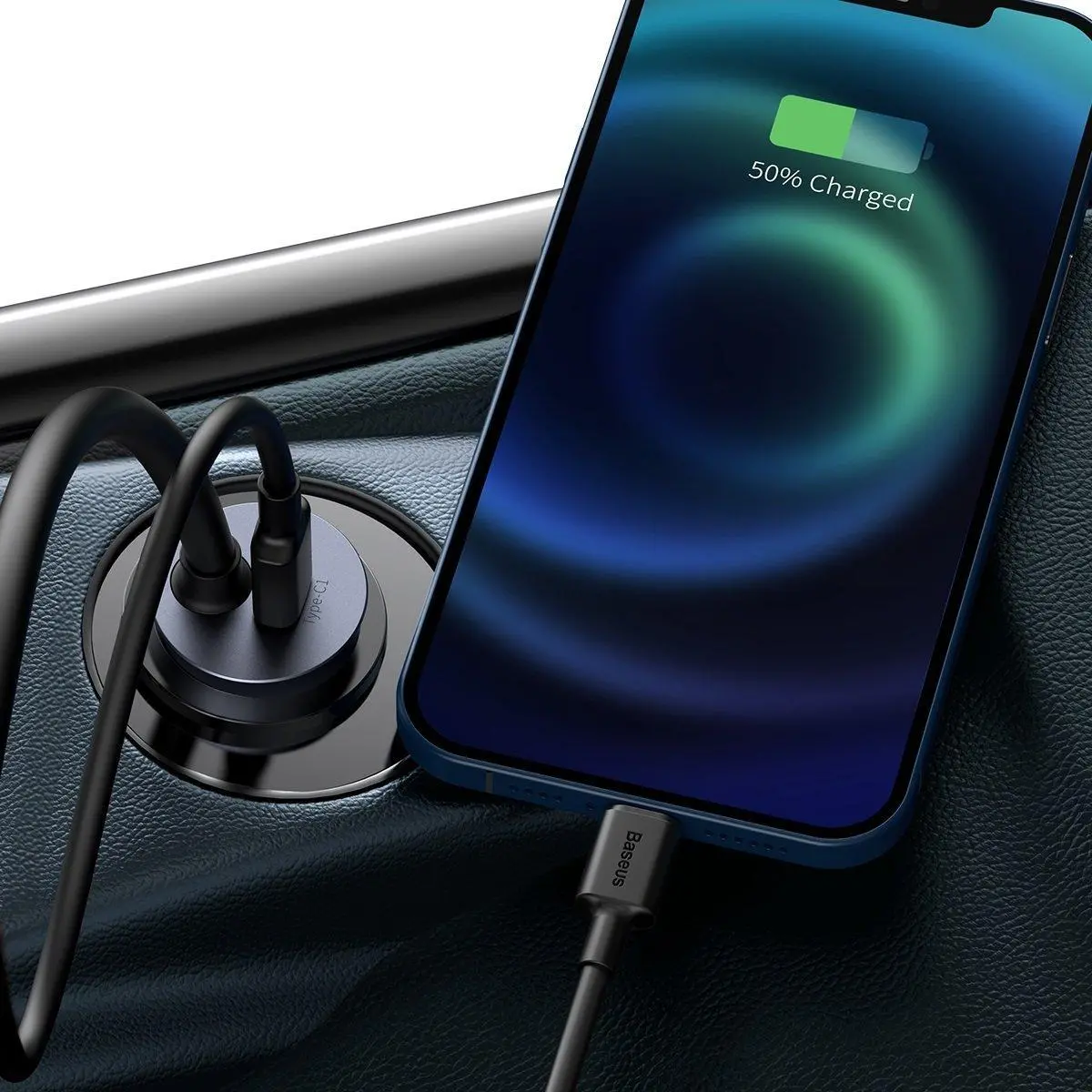 Ładowarka samochodowa Baseus CCBT-A0G Share Together z przedłużaczem 2x USB 2x USB-C 120W Szary